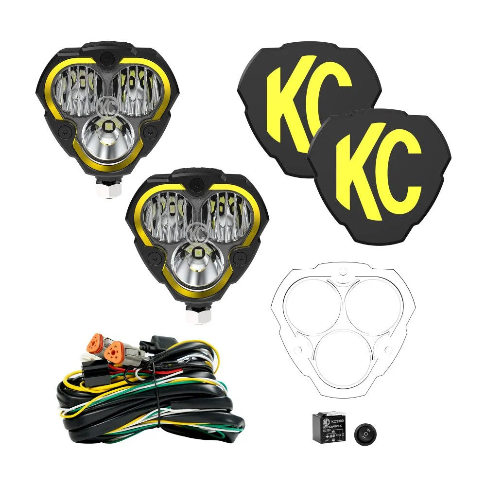 0288 – KC HILITE Driving/ Fog Light, LED Bulb Clear CREE LED 3.6 Inch Width x 3-1/2 Inch Height x 2.6 Inch Depth Tria...